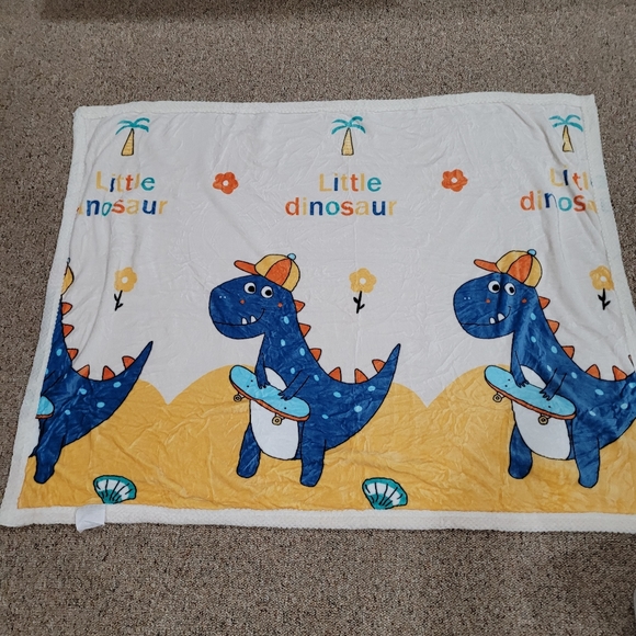 Fuzzy Soft Little Dinosaur Soft Throw Blanket - Picture 2 of 3